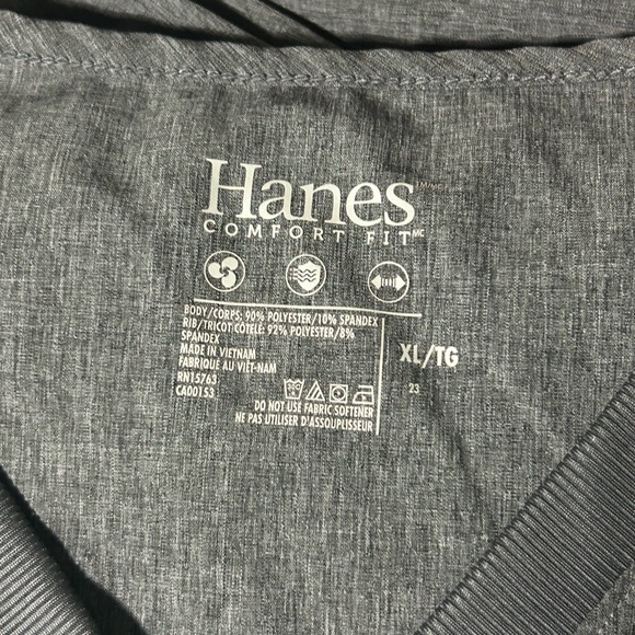 Hanes Comfort Fit Gray V-Neck Top and bottoms - Picture 2 of 5